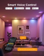 Govee Smart Recessed Lighting 6 Inch, Matter RGBIC LED Recessed Light Work with Alexa, Google Assistant, Dimmable 1100LM Canless Downlight with Junction Box for Living Room, Bedroom, Kitchen 4 Pack - Image 4