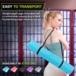 ProsourceFit Original Yoga Exercise Mat ¼” (6mm) Thick for Comfort and Stability with Carrying Straps, Non Slip –Multiple Colors - Image 5