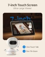 Simsky Split Screen Video Baby Monitor with 2 Cameras, Dual 4MP Cameras with 6X Zoom, 7" UHD Touch Screen Portable Audio Baby Monitor, App Remote Access 32GB Local Storage - Image 3