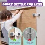 Child Safety Locks (4-Pack) - Baby Proof Cabinets, Drawers, Toilets & Appliances- Adjustable Strap Length, Double Lock Option - Easy Latch for Adults to Open - Image 3