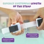 Child Safety Locks (4-Pack) - Baby Proof Cabinets, Drawers, Toilets & Appliances- Adjustable Strap Length, Double Lock Option - Easy Latch for Adults to Open - Image 4