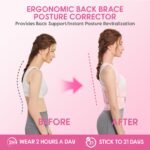 Posture Corrector for Women & Men – Adjustable Back Brace with Full Back Support, Shoulder Straightener for Spine Alignment, Scoliosis, Hunchback & Back Pain Relief (Pink,Medium) - Image 3