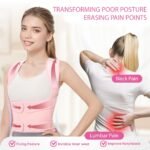 Posture Corrector for Women & Men – Adjustable Back Brace with Full Back Support, Shoulder Straightener for Spine Alignment, Scoliosis, Hunchback & Back Pain Relief (Pink,Medium) - Image 4