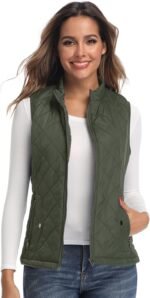 LONGKING Women's Vest, Stand Collar Lightweight Zip Quilted Vest for Women - Image 3