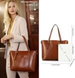 Kattee Genuine Leather Women Tote Bag Soft Handbags Vintage Shoulder Purses Fashion Top Handle Bag Large Capacity - Image 3
