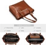 Kattee Genuine Leather Women Tote Bag Soft Handbags Vintage Shoulder Purses Fashion Top Handle Bag Large Capacity - Image 4