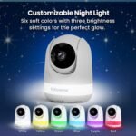 Babysense Full HD 5.5" Split Screen Baby Monitor with 2 Cameras, 6-Color Night Light, White Noise, Sound & Light Machine, 20-Hour Battery, Hack-Proof Non-WiFi Secure Connection - Image 4