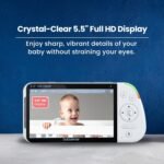 Babysense Full HD 5.5" Split Screen Baby Monitor with 2 Cameras, 6-Color Night Light, White Noise, Sound & Light Machine, 20-Hour Battery, Hack-Proof Non-WiFi Secure Connection - Image 5