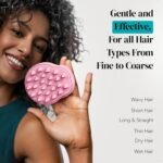 HEETA Scalp Massager 2 Pack for Hair Growth, Soft Silicone Bristles to Remove Dandruff and Relieve Itching, Scalp Scrubber for Hair Care, Shampoo Brush for Wet Dry, Pink & Green - Image 5