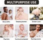 GLLQUEN BABY Receiving Blanket Boy Cotton Muslin Swaddle Blankets Girl Newborn Squares Breathable & Soft Thin Baby Blankets Cloths Double Absorbent Infant Swaddling Wrap - 6 Pack (Sun) - Image 6