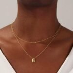Valentines Day Gifts for Her - Bubble Letter Necklace Layered 14K Gold Plated Initial Necklaces for Women Dainty Cute Choker Pendant Stack Jewelry Fashion Accessories Teen Gift Trendy Stuff - Image 3