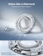 Lamicall Magnetic Phone Ring for MagSafe Grip - [Super Magnet] Stylish Ring Holder Stand with [Upgrade Gear Hinge], for iPhone 17 16 15 14 Pro Max Air, Mag Safe Women Decor Accessories, Glitter Silver - Image 4