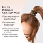 Kitsch Ultra-Petite Satin Scrunchies for Women - Softer Than Silk Scrunchies | Hair Ties No Damage for Frizz-Free Sleep | Perfect for Day or Night | Ideal Gifts for Women - Eucalyptus, 6 pcs - Image 4