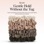 Kitsch Ultra-Petite Satin Scrunchies for Women - Softer Than Silk Scrunchies | Hair Ties No Damage for Frizz-Free Sleep | Perfect for Day or Night | Ideal Gifts for Women - Eucalyptus, 6 pcs - Image 6