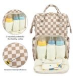 Baby Diaper Bag Backpack for Mom, Large Capacity Travel Nappy Bag for Boys & Girls with Stroller Straps (Corduroy Checkered Brown) - Image 4
