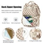 Baby Diaper Bag Backpack for Mom, Large Capacity Travel Nappy Bag for Boys & Girls with Stroller Straps (Corduroy Checkered Brown) - Image 5