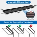 Hydream Stove Top for Silicone Shelf,30 Inch Magnetic Shelf Over the Stove Spice Rack,Kitchen Organizer Magnet Above Stovetop Back of Flat Storage Suctioned-Black - Image 3
