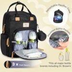 RUVALINO Diaper Bag Backpack-Multifunction Baby Travel Bag with Changing pad, Insulated Bottle Holders & Pacifier Case, Large Capacity, Waterproof, Black Leopard - Image 3
