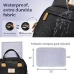 RUVALINO Diaper Bag Backpack-Multifunction Baby Travel Bag with Changing pad, Insulated Bottle Holders & Pacifier Case, Large Capacity, Waterproof, Black Leopard - Image 7