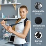 Back Posture Corrector for Women & Men - Adjustable Shoulder Posture Brace - Upper Back Brace for Posture - Invisible Figure 8 Brace Clavicle, Neck, Hunchback Strap and Back Straightener - Image 5