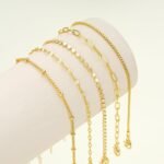 Gold Bracelets for Women, Trendy Adjustable 14K Gold Plated Stackable Link Bracelet, Dainty Thin Paperclip Chain Bracelets Stack Set - Image 7