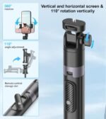 68" Selfie Stick, Monopod/Tripod for Action Camera, All-in-1 Phone Tripod with Remote Control, Portable Phone Tripod Stand Compatible with iPhone/Android - Image 5
