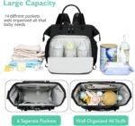 Large Diaper Bag Tote, 14 Pockets Stylish Baby Bag with Stroller Clips and 3 Insulated Pockets, Baby Shower Essentials - Image 3