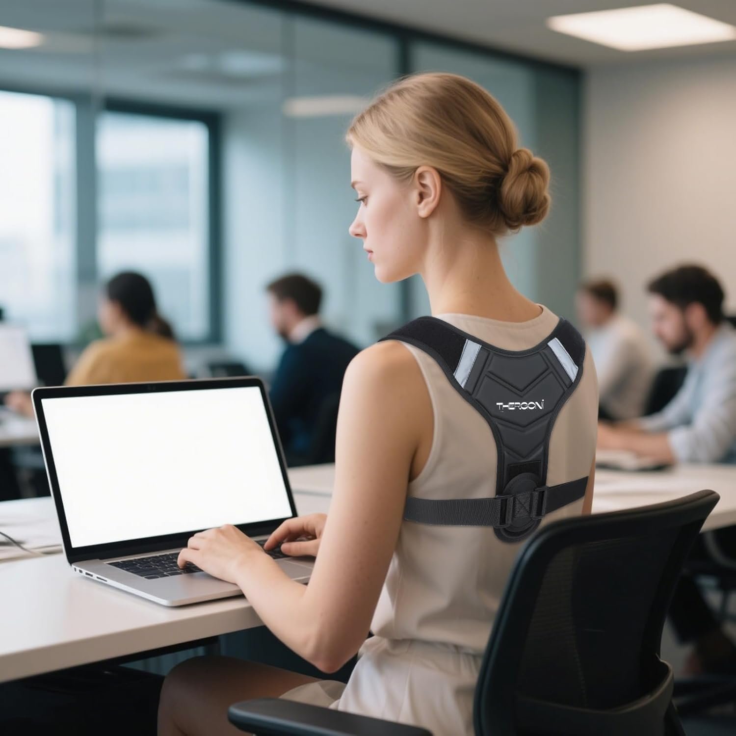 Posture Corrector for Women and Men, Adjustable Back Brace for Spine Alignment & Shoulder Support, Comfortable & Breathable Clavicle Straightener, Supports Better Posture & Reduces Upper Back Discomfort (Large)32" to 47" - Image 7