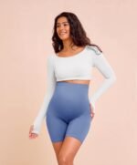 VALANDY Creamlush 4 Pack Maternity Shorts–Over The Belly Buttery Soft Stretchy Maternity Lounge Yoga Shorts - Image 4