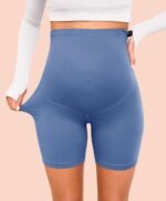 VALANDY Creamlush 4 Pack Maternity Shorts–Over The Belly Buttery Soft Stretchy Maternity Lounge Yoga Shorts - Image 5
