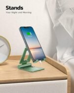 Nulaxy Dual Folding Cell Phone Stand, Fully Adjustable Foldable Desktop Phone Holder Cradle Dock Compatible with iPhone 17 16 15 14 13 12 11 Pro Max Xs Xr X 8, Nintendo Switch, All Phones- Green - Image 4