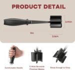 Meat Chopper, Hamburger Grinder, Premium Heat Resistant Smasher for Ground Beef, Burger Grinder Nylon Potato Mix Tool, Meat & Poultry Tenderizers-Black - Image 3