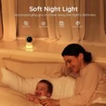 Boifun 2K Wifi Baby Monitor with 2 Cameras, Soothing Night Light, APP & 5" Split-screen Control, Motion/Cries/Noise/Customizable Alarm Zones Detect, Auto Tracking, PTZ, Humidity&Temperature Monitoring - Image 5