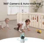 Boifun 2K Wifi Baby Monitor with 2 Cameras, Soothing Night Light, APP & 5" Split-screen Control, Motion/Cries/Noise/Customizable Alarm Zones Detect, Auto Tracking, PTZ, Humidity&Temperature Monitoring - Image 8