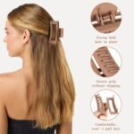 3 Styles Hair Clips for Women - 12 PCS Small Medium Big Claw Clips for Thin Thick Hair, Neutral Colors - Image 4