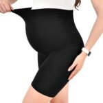 Walifrey Women's Maternity Shorts with Pockets Over The Belly,Pregnancy Yoga Pants Activewear Biker Shorts Casual - Image 4