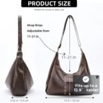 celestina Hobo Bags for Women, Ultra Soft Foldable Vegan Leather Shoulder Handbag, Stylish Slouchy Tote Purses - Image 5