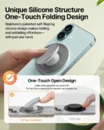 Sinjimoru for MagSafe Phone Grip — 3000G Magnetic Hold, Soft Silicone Comfort, Metal Plate Included, iPhone 17/16/15/14/13, M-Tap Tok Ring Stand Black - Image 5