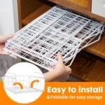 PowerKing Under Shelf Storage Baskets, Foldable Metal Wire Rack Basket, 2 Pack, White - Image 4