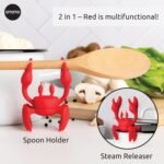 OTOTO Red The Crab Silicone Utensil Rest - Kitchen Gifts, Silicone Spoon Rest - Heat-Resistant Kitchen - Steam Releaser, Chopstick Rests & Holders - Image 4