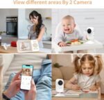 ebemate Video Baby Monitor Camera with 2 Camera,2.8" LCD Screen Video & Audio No Glow Night Vision,2-Way Talk Audio Cam Baby Monitoring 1200FT Range EBE28-2 - Image 5