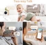 ebemate Video Baby Monitor Camera with 2 Camera,2.8" LCD Screen Video & Audio No Glow Night Vision,2-Way Talk Audio Cam Baby Monitoring 1200FT Range EBE28-2 - Image 6
