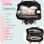 18 Pockets Large Diaper Bag Backpack with 4 Insulated Pockets and Stroller Clips, Baby Shower Essentials (Black, Large) - Image 5