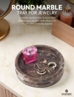 Marble Jewelry Dish 5 Inch Handmade Oceanic Trinket Dish Ring Holder, Aesthetic Room Decor and Gifts for Women, Decorative Candle Plate, Key Bowl for Vanity - Image 4