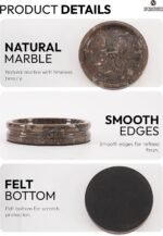 Marble Jewelry Dish 5 Inch Handmade Oceanic Trinket Dish Ring Holder, Aesthetic Room Decor and Gifts for Women, Decorative Candle Plate, Key Bowl for Vanity - Image 7