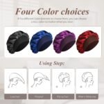 4 Pcs Silk Bonnet Satin Bonnet, Silk Hair Wrap for Sleeping, Soft and Comfortable Silk Sleep Cap - Image 5