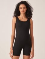 POSHDIVAH Women's Maternity Bodysuit Pregnancy Shapewear Double Lined Sleeveless Tank Top Shorts Romper Jumpsuit - Image 3