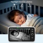 HelloBaby 6'' World First IPS 30H Battery Split-Screen Video Baby Monitor with Camera and Audio, No WiFi, Pan-Tilt-Zoom, VOX, 2-Way Talk, Night Vision, 8 Lullabies, 1000ft, for New Parents/Elderly - Image 6