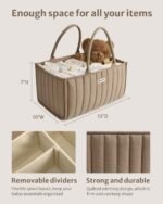 Blissful Diary Baby Diaper Caddy Organizer, Stylish Storage Basket for Newborn Essentials and Diaper Station, Gift for Baby Shower and Registry Must-Have, Mocha Brown - Image 4