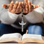 TALISMAN4U Stations of the Cross Rosary Chaplet Carved Wooden Beads Catholic Necklace for Men Women Holy Trinity Crucifix Cross Religious Gift Jewelry with Rosary Box & Prayer Booklet - Image 4